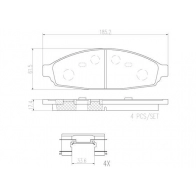 Тормозные колодки дисковые, комплект BREMBO 1439858466 NC S6IT P24128N