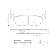 Тормозные колодки дисковые, комплект BREMBO 1439858515 P24200N KPTN A9