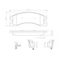 Тормозные колодки дисковые, комплект BREMBO WE 71H 1439858791 P37008N