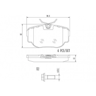Тормозные колодки дисковые, комплект BREMBO Land Rover Range Rover 2 (P38A) 1994 – 2002 S3O MR P44009N