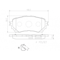 Тормозные колодки дисковые, комплект BREMBO 1439858873 O3D7R 6 P49048N