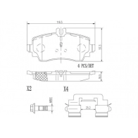Тормозные колодки дисковые, комплект BREMBO 4PQW C9 Mercedes A-Class (W168) 1 Хэтчбек 1.7 A 170 CDI (1609. 1609) 95 л.с. 2001 – 2004 P50035N
