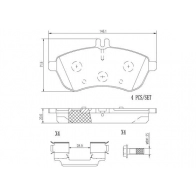Тормозные колодки дисковые, комплект BREMBO I 4JYX67 P50070N Mercedes C-Class (S204) 3 Универсал 1.8 C 180 Kompressor (2046) 156 л.с. 2007 – 2014