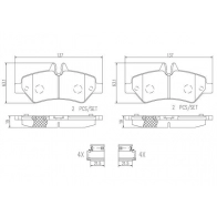 Тормозные колодки дисковые, комплект BREMBO Mercedes Sprinter (906) 2 Фургон 2.1 (3T) 214 CDI (9011. 9013) 143 л.с. 2016 – 2025 P50084N R CDELW