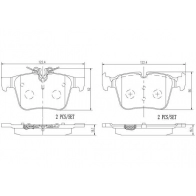 Тормозные колодки дисковые, комплект BREMBO OVDEM R Mercedes C-Class (S205) 4 Универсал C 300 de (205.213) 306 л.с. 2019 – 2024 P50122N