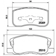 Тормозные колодки дисковые, комплект BREMBO Mitsubishi Colt 6 (Z3, Z2) 2002 – 2013 E EEEM5 P54046N