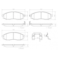 Тормозные колодки дисковые, комплект BREMBO GWP Q222 Nissan Navara (D22) 1 Пикап 2.5 D 4x4 133 л.с. 2001 – 2025 P56049N