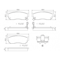 Тормозные колодки дисковые, комплект BREMBO P56073N 1439859133 UUTW F3D