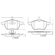 Тормозные колодки дисковые, комплект BREMBO Q KLUVP P59022N Opel Vectra (B) 2 Хэтчбек 2.6 i V6 (F68) 170 л.с. 2000 – 2003