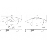 Тормозные колодки дисковые, комплект BREMBO A GZKKE 1439859261 P61076N