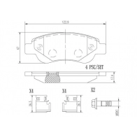 Тормозные колодки дисковые, комплект BREMBO P61081N 1439859265 XQM4 O4