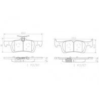 Тормозные колодки дисковые, комплект BREMBO P61121N 0U6Y 1X Peugeot 308 2 (T9, 4C) Хэтчбек 1.2 VTi 72 82 л.с. 2013 – 2025