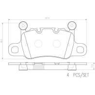 Тормозные колодки дисковые, комплект BREMBO P65038N Porsche 911 (991) 5 Купе 3.8 Turbo S 607 л.с. 2017 – 2024 MX3Q EHD