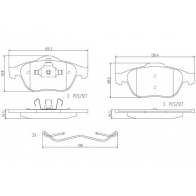 Тормозные колодки дисковые, комплект BREMBO Renault Espace (JK0) 4 Минивэн 3.5 V6 (JK00. JK0F. JK0P. JK0S. JK0W) 241 л.с. 2002 – 2025 P68032N 4EJ5 X