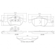 Тормозные колодки дисковые, комплект BREMBO Renault Clio (BR, CR) 3 Хэтчбек 2.0 16V (BR0C. BR0K. CR0C. CR0K) 139 л.с. 2006 – 2025 P68048N 81SWL OF