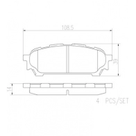 Тормозные колодки дисковые, комплект BREMBO 1439859399 YMS P4TW P78014N