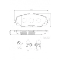 Тормозные колодки дисковые, комплект BREMBO 1439859503 TH FKIU P83082N