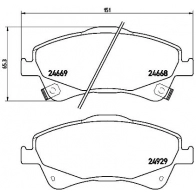 Тормозные колодки дисковые, комплект BREMBO 4KV RL3T P83109N 1439859524