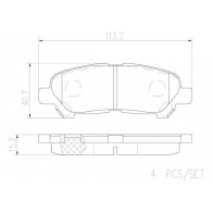 Тормозные колодки дисковые, комплект BREMBO VT 67W P83138N Toyota Highlander (U40) 2 Кроссовер 3.5 (GSU40) 273 л.с. 2007 – 2013