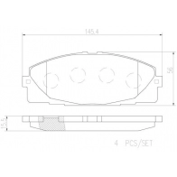 Тормозные колодки дисковые, комплект BREMBO P83139N 1439859548 6HTL A