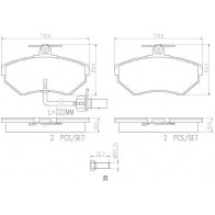 Тормозные колодки дисковые, комплект BREMBO P85044N 3 Z4AZ 1439859604