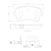 Тормозные колодки дисковые, комплект BREMBO O G2HQ 1439859648 P85099N