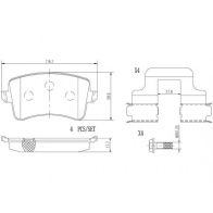 Тормозные колодки дисковые, комплект BREMBO Audi A4 (B8) 4 Седан 2.0 Tdi 190 л.с. 2013 – 2015 P85100N 647 87