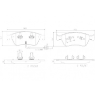 Тормозные колодки дисковые, комплект BREMBO P85102N Audi A8 (D3) 2 2002 – 2009 3 ZN5GOJ