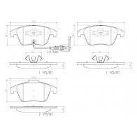 Тормозные колодки дисковые, комплект BREMBO HCLH K P85112N Audi Q3 (8UB, G) 1 Кроссовер 2.5 Rs Quattro 310 л.с. 2013 – 2018