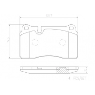 Тормозные колодки дисковые, комплект BREMBO 6XR 70 1439859661 P85116N