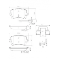 Тормозные колодки дисковые, комплект BREMBO 5AGU5 Q3 1439859687 P85142N