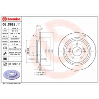Тормозной диск BREMBO 08.D882.11 H2D1 F 1440109113