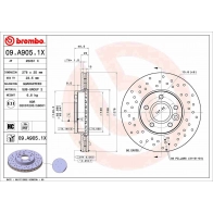 Тормозной диск BREMBO Ford Focus 3 (CB8) Хэтчбек 09.A905.1X EA8K QW