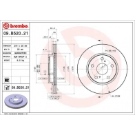 Тормозной диск BREMBO 1440109212 O HHPI 09.B520.21