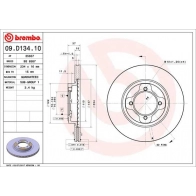 Тормозной диск BREMBO 8020584228487 1424903821 09.D134.10 3PE QL0