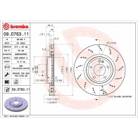 Тормозной диск BREMBO 1440109305 ZA DAQ 09.D763.11