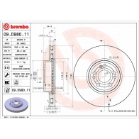 Тормозной диск BREMBO 1440109320 W5QX 9D 09.D980.11