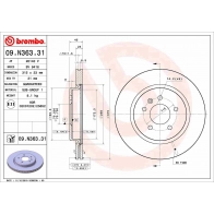 Тормозной диск BREMBO 09.N363.31 Opel Insignia (B) 2 Универсал Спорт 1.5 CDTi 122 л.с. 2020 – 2025 76M DUU0
