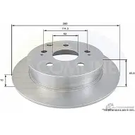 Тормозной диск COMLINE ADC01168 9PU L5WQ Toyota Avensis (T250) 2 Седан 2.2 D CAT (ADT251) 177 л.с. 2005 – 2008