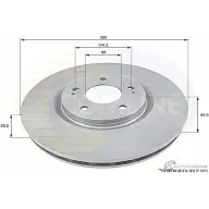 Тормозной диск COMLINE ADC0357V K OU7X Mitsubishi Lancer 9 (CS3A) Седан 2.0 EVO Ix (CT9A) 280 л.с. 2005 – 2007