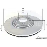 Тормозной диск COMLINE Mazda 6 (GG, GY) 1 2002 – 2008 U YO0S ADC0466V