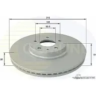 Тормозной диск COMLINE ADC1273V Ford Mondeo 5 (CNG, CF) Универсал 2.0 TDCi Bi Turbo 210 л.с. 2015 – 2025 TUH1 7