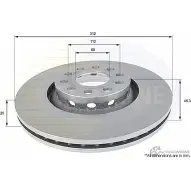 Тормозной диск COMLINE 99YLT 5 Audi A4 (B7) 3 Универсал 4.2 Rs4 Quattro 420 л.с. 2005 – 2008 ADC1431V