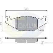 Тормозные колодки дисковые, комплект COMLINE PHQ8T Volkswagen Golf 3 (1H1) Хэтчбек 1.3 54 л.с. 1991 – 1992 CBP0136 20 889