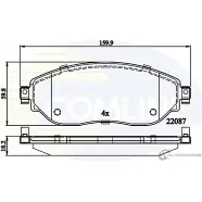 Тормозные колодки дисковые, комплект COMLINE 2208 7 HCZU3UN Fiat Talento (296) 2 Фургон 2.0 EcoJet 170 л.с. 2019 – 2024 CBP02285