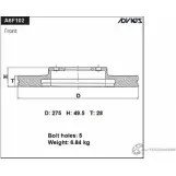 Тормозные диски ADVICS OH OS5EO 1420567985 HOTNY 'A6F102