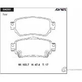 Тормозные колодки ADVICS FBQ3GH 1420568918 3 2TDF 'SN255