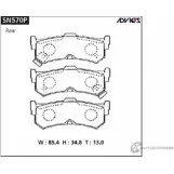 Тормозные колодки дисковые, комплект ADVICS 1422985719 6TQ X30 SN570P