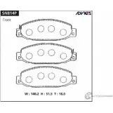 Тормозные колодки дисковые, комплект ADVICS PWNH64 S SN814P 1422985483