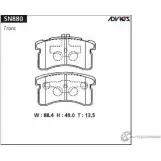 Тормозные колодки дисковые, комплект ADVICS 1422985480 TMF NK SN880